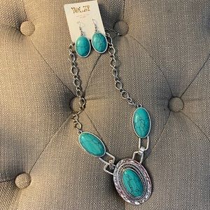 Mexican Turquoise Necklace and Earring Set